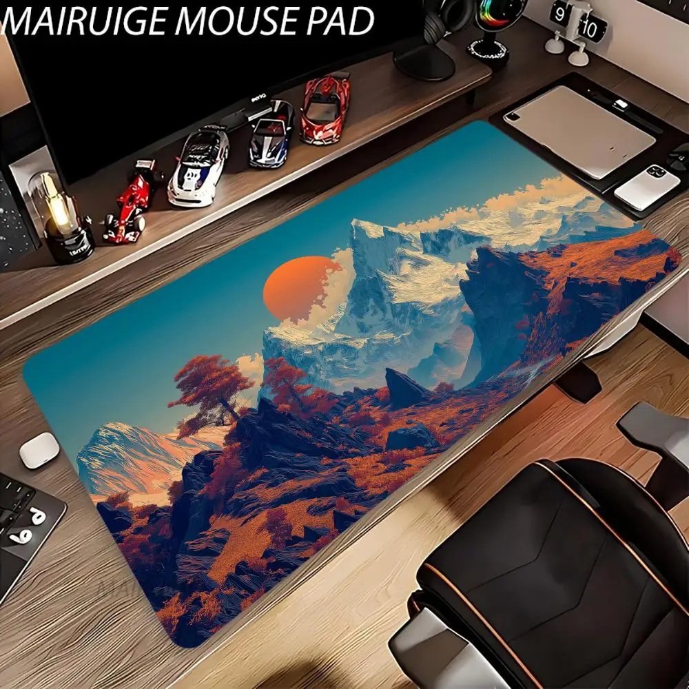 

Коврик для мыши Mountain Sun Art, большой коврик для компьютерной офисной игры, настольный коврик XXL, резиновый противоскользящий коврик с прошитыми краями, коврики для клавиатуры, длинные настольные коврики