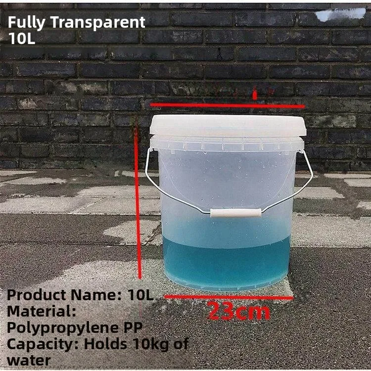 

Transparent Food Grade Plastic Bucket with Lid for Home Use Storage Car Wash Fishing Fruit Fermentation Jam Making Large And ...