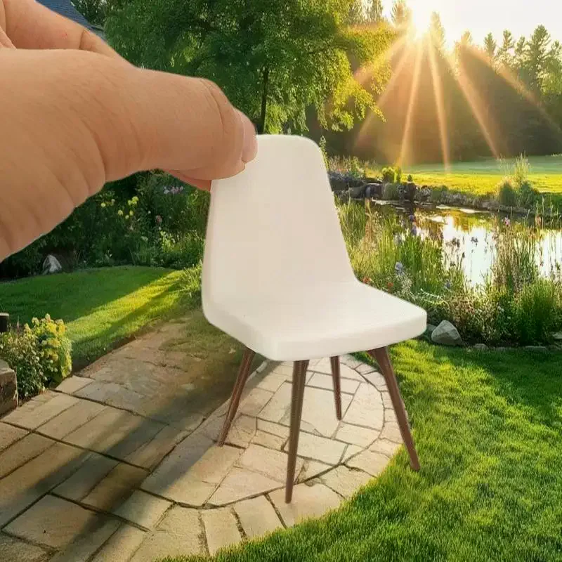 1/12 Size Miniature Chair Model Toy; Doll House Simulation Furniture Decor; Micro Scene Construction Prop
