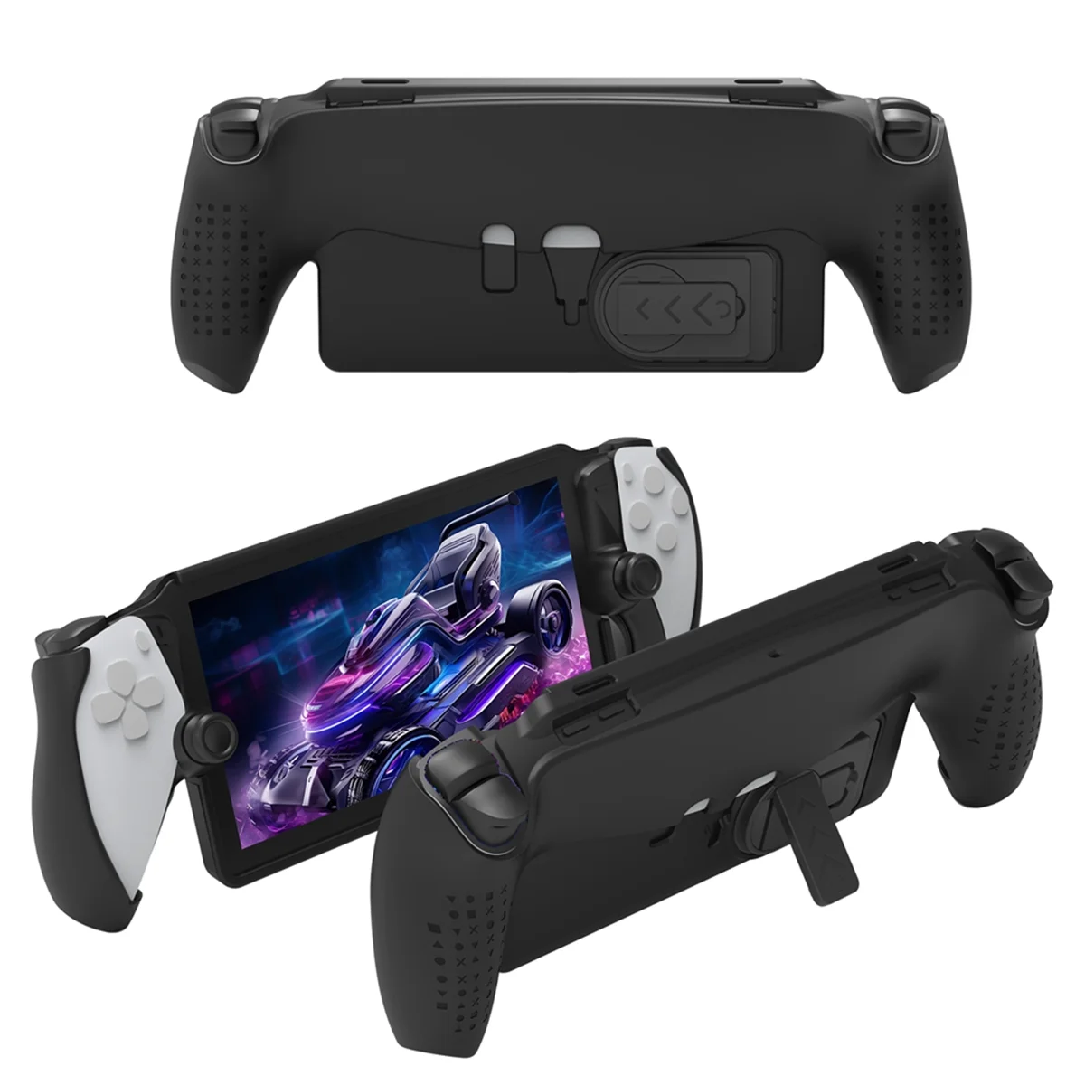 

FEB-For PS5 Portal Handheld TPU Case with Foldable Stand PS5 Game Handheld Shockproof Multifunctional Protective