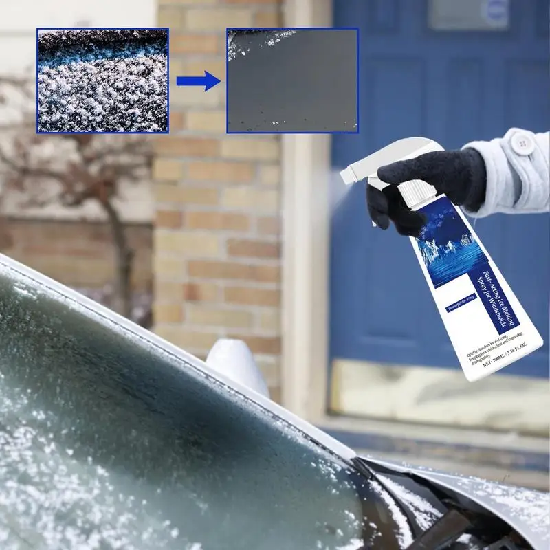 Windshield Defroster Spray Car Windshield Deicer Spray 100ml Defrost Spray Windshield Anti Frost Window Spray Car Supplies Fast