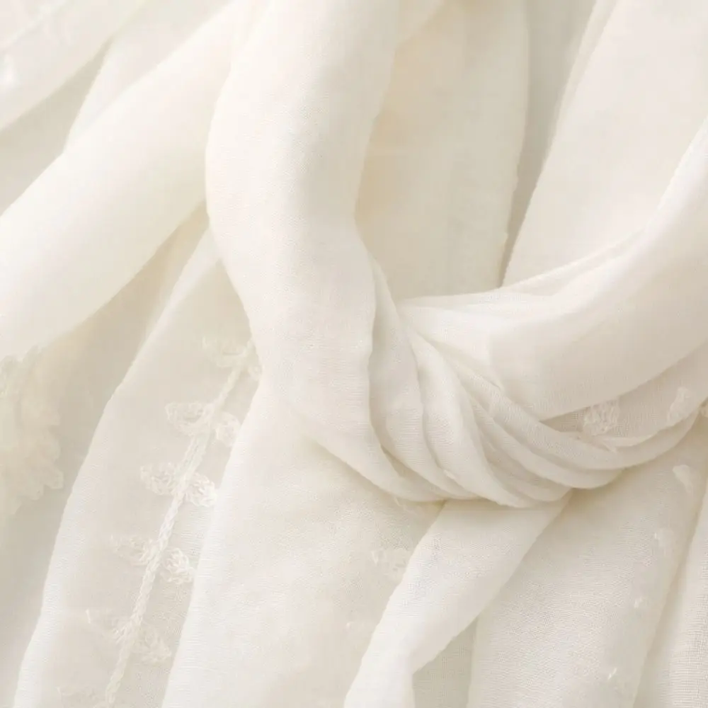 

Универсальный длинный шарф с вышивкой и цветочным узором, большой богемный шелковый шарф с принтом, однотонный хлопковый хиджаб с цветочным узором для улицы