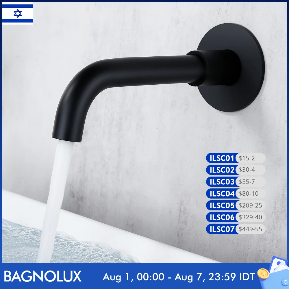 Bagnolux Black Brushed Polished Chrome Stainless Steel Rose Gold Brass Round Bathtub Spout Basin Bathroom Faucet