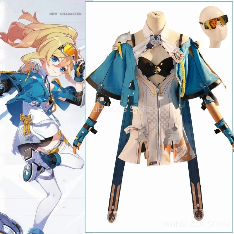 

Nino Game Honkai 3rd Bianka Durandal Ataegina Косплей Костюм Парик Прекрасное женское синее платье Длинные волосы Хэллоуин Вечеринка Con Униформа
