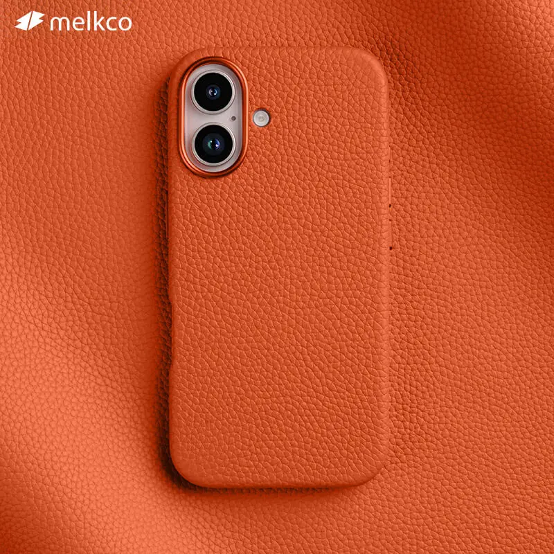 Melkco All-inclusive Genuine Leather Mobile Phone Case for IPhone 16 Plus with Magnetic Luxury Mobile Phone Protective Case