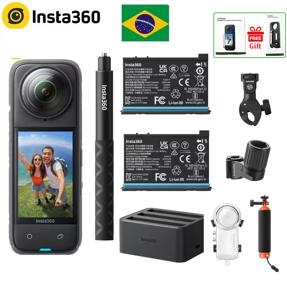 كاميرا الحركة Insta360 X4 8K فيديو 10M مقاومة للماء وتثبيت الحالة المتدفقة Insta 360X4 كاميرا رياضية