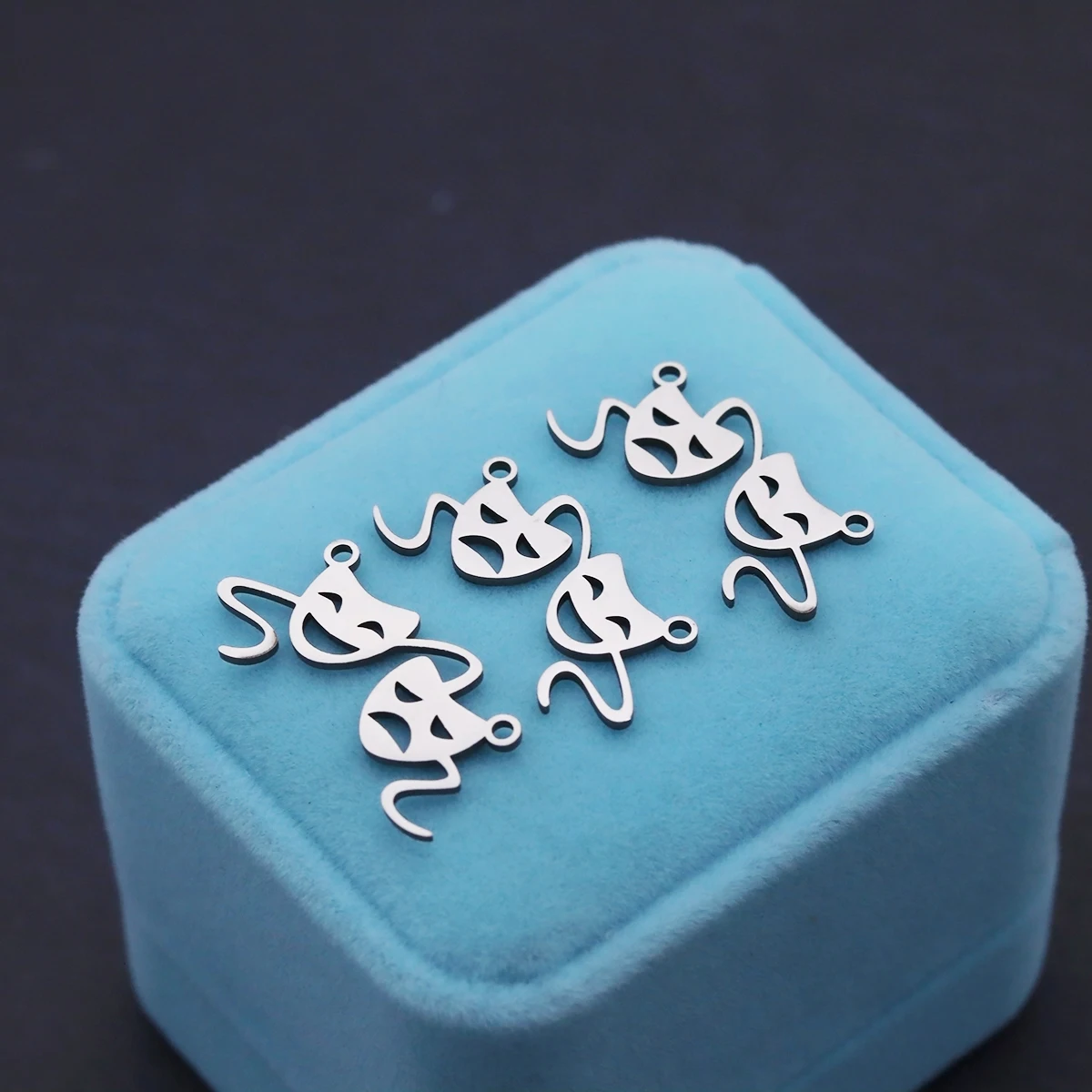 3pcs Drama Mask Charms Stainless Steel Comedy Tragedy Face Pendant Connector for DIY Jewelry Making Necklace Bracelet Wholesale view 6
