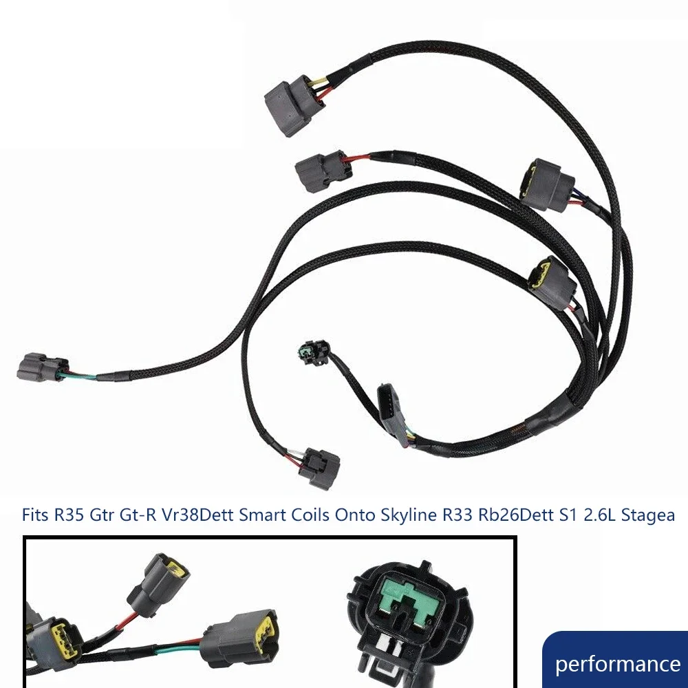 

R35 IGNITION COIL PACK WIRES CONVERSION HARNESS KIT FITS For Skyline R33 GTR RB26DETT RB26 New