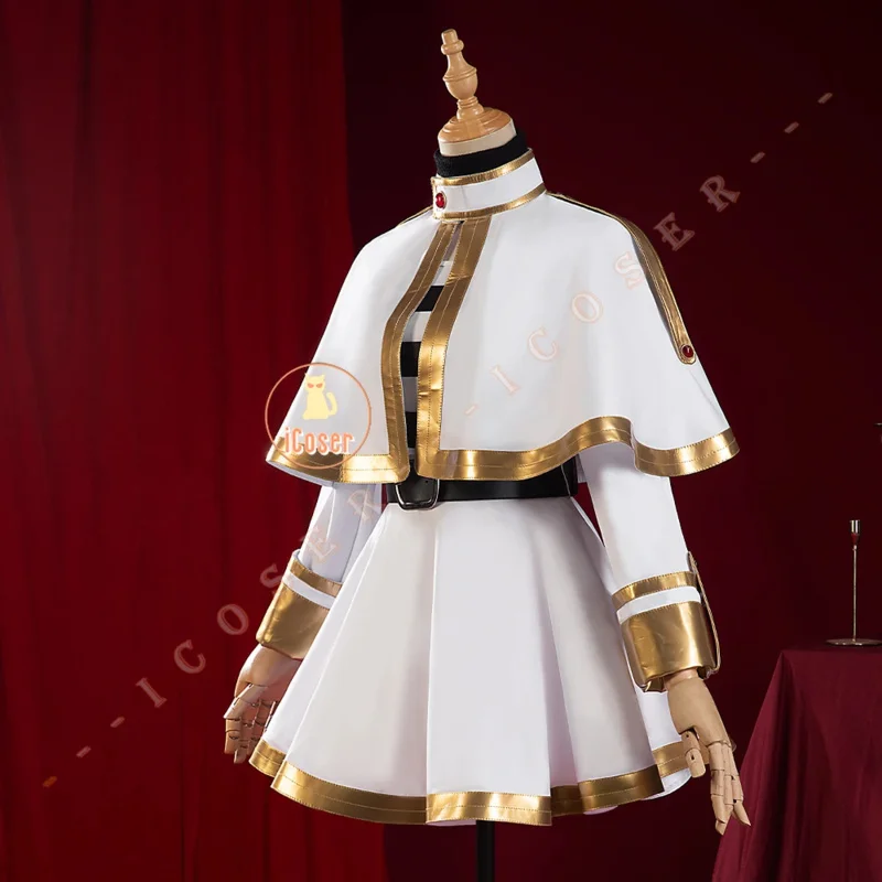 Parrucca del costume cosplay di Frieren Anime Frieren Beyond Journey's End Dress Orecchie Outfit Mage Costume da festa di Halloween Gioco di ruolo per donne