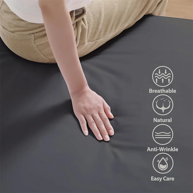 Ultra Soft Egyptian Cotton Fitted Bed Sheet with Elastic Bands Luxury 800TC Non Slip Mattress Cover 100/140/160/180/200x200cm