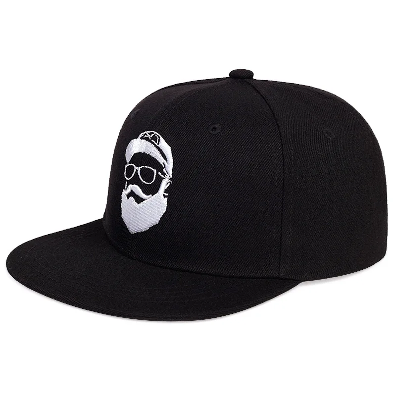 Unisex Uncle Beard Embroidery Hip-hop Hats Spring Autumn Adjustable Casual Snapback Baseball Caps Outdoor Sunscreern