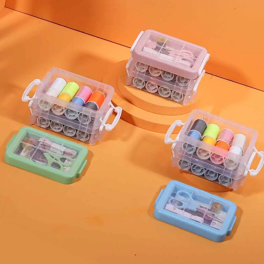 Plastic Transparent Sewing Thread Storage Box Craft Container Case Knitting Storage Spools Organizing Holder Accessories Ne I1J6