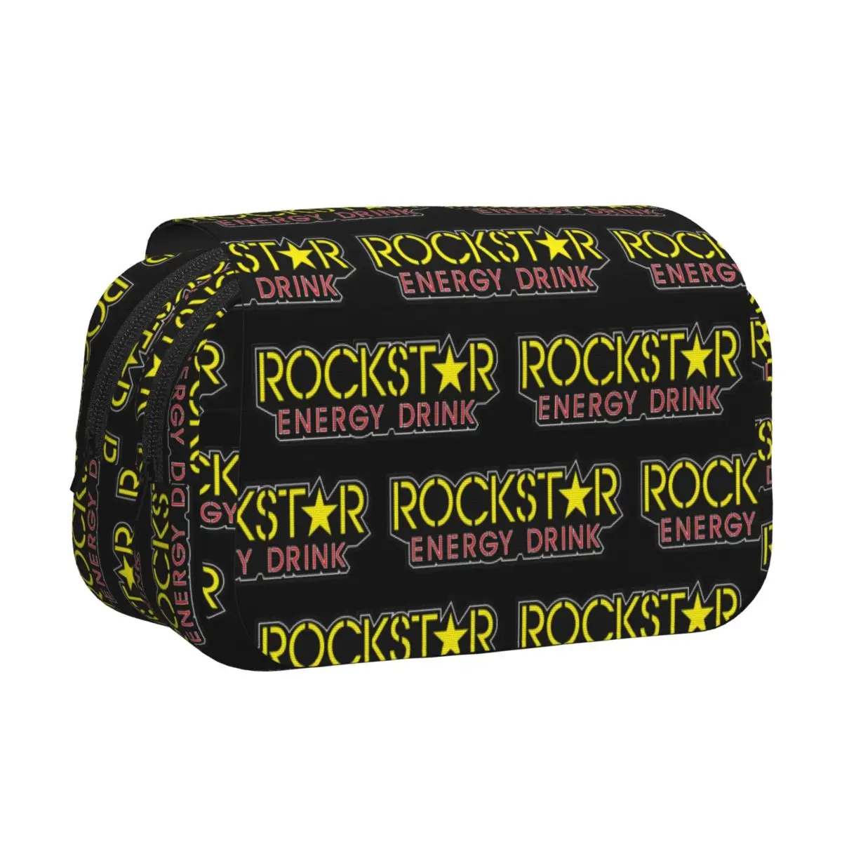

Пенал для ручек и карандашей Rockstar Energy Drink, жесткий кожаный пенал-косметичка большой вместимости для мальчиков и девочек, для школы