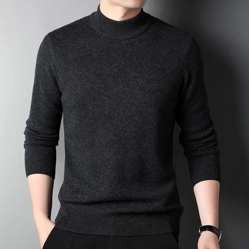 

Autumn Winter Sweater Men Solid Color Regular O-neck Pullover Men's Retro Knitting Sweaters Wear Base Clothes Nine Colors