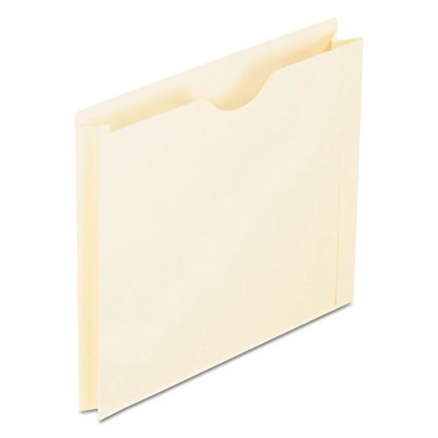 

File Jackets, Letter Size, Manila, 2" Expansion, Reinforced Straight-Cut Tabs with Thumb Cut, 50 per Box 22200EE,Beige
