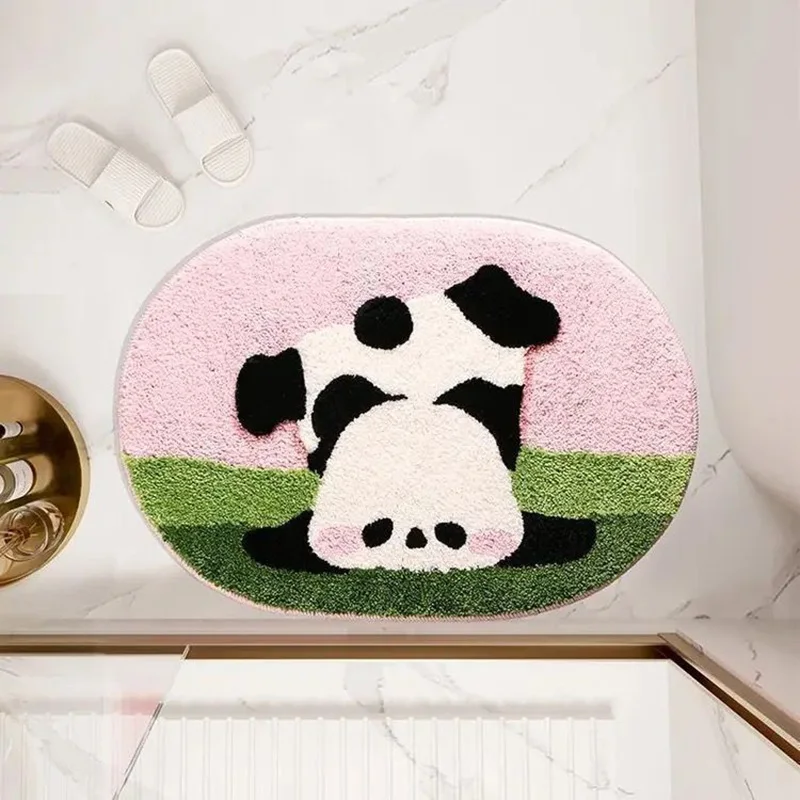 

Toilet Entrance Mat Plush Mat Toilet Door Carpet Cute Floor Mat Bedroom Cartoon Imitation Cashmere
