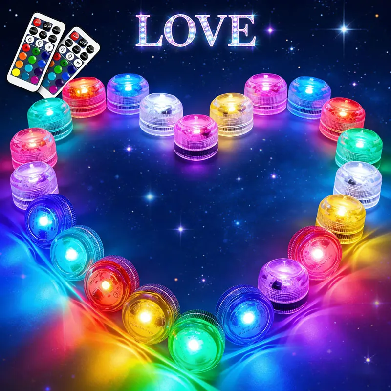 

Mini Festival Decoration Light,Small Waterproof LED Tea Lights Candle with Remote Battery led Operated,For Valentine's Day Party