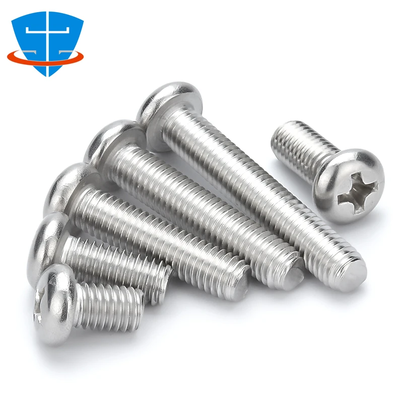 

DIN7985 M1 M1.2 M1.6 M2 M2.5 M3 M4 M5 M6 M8 304 Stainless Steel Round Pan Head Phillips Machine Screw Button Head Cap Cross Bolt