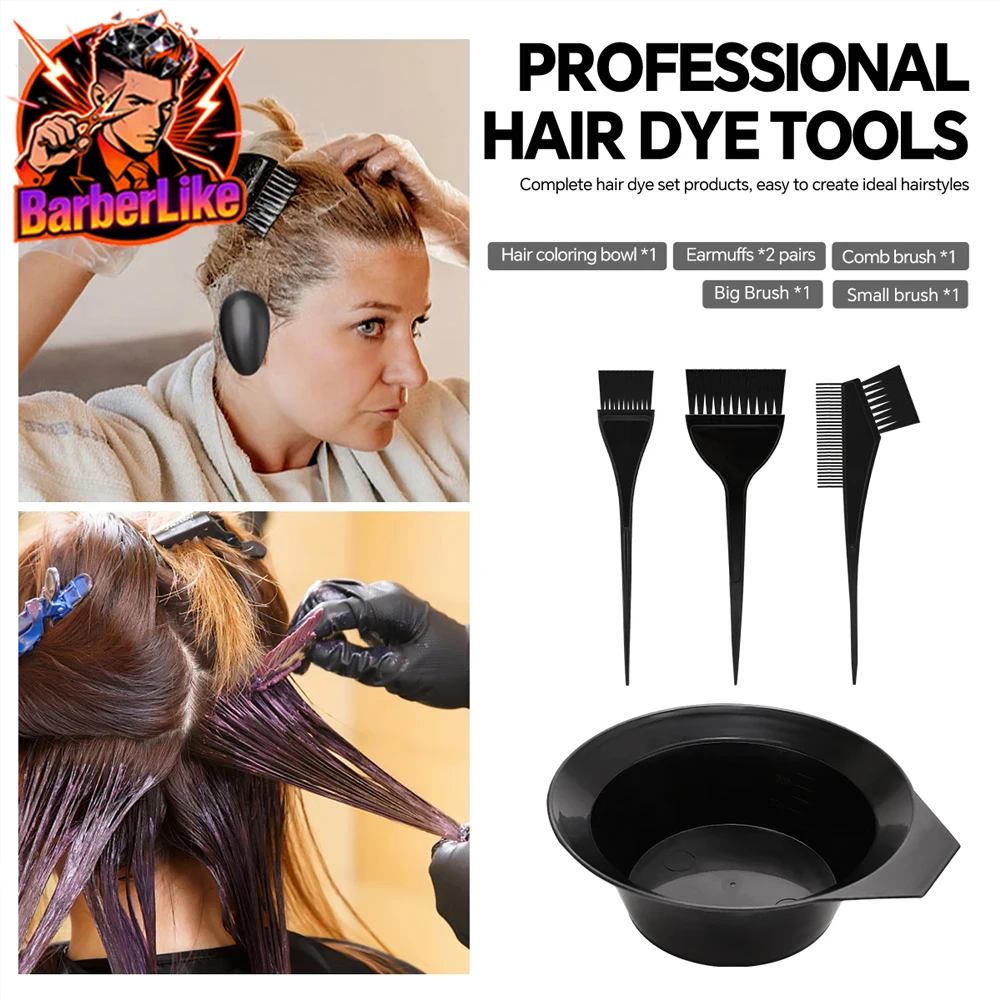 4Pcs Hair Dye Tool Set Color Mixing Bowl Brush Comb Kit Professional Salon Barber Home Hair Coloring Tools
