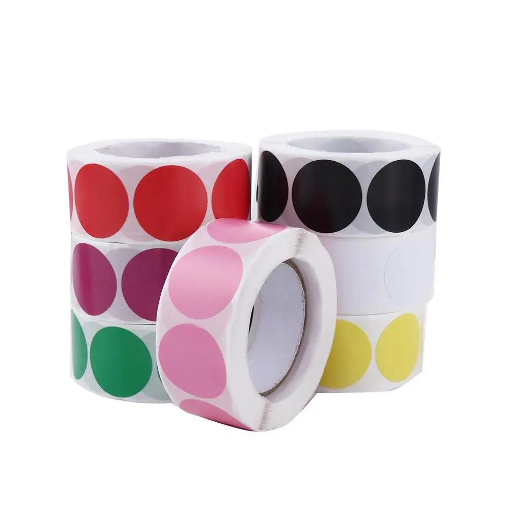 

Multipurpose Easy to paste Multicolor Odorless Non-toxic 500PCS Sticker Paper roll Mark Label
