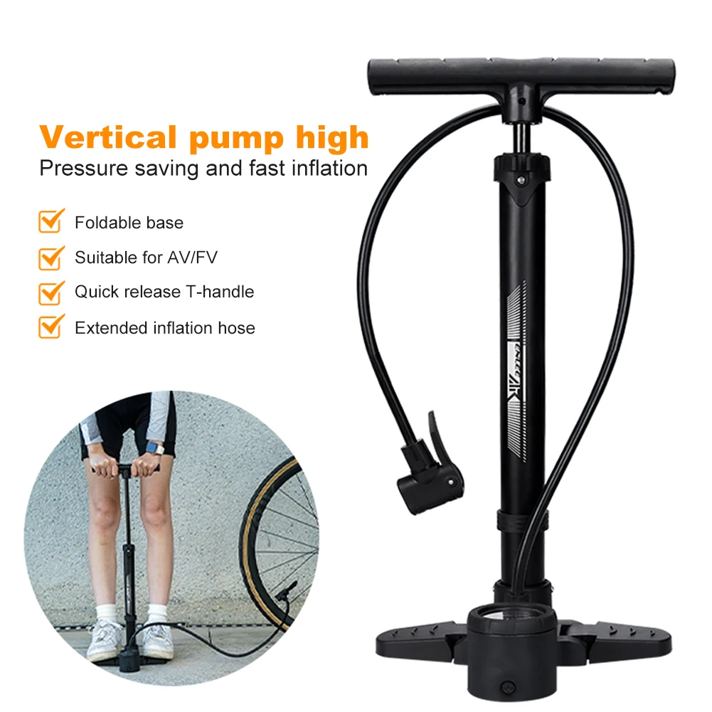 230PSI Bicycle Tire Floor Pump with Gauge MTB Bicycle Pump Presta Schrader Valve Bicycle Tire Inflator Cycling Accesories