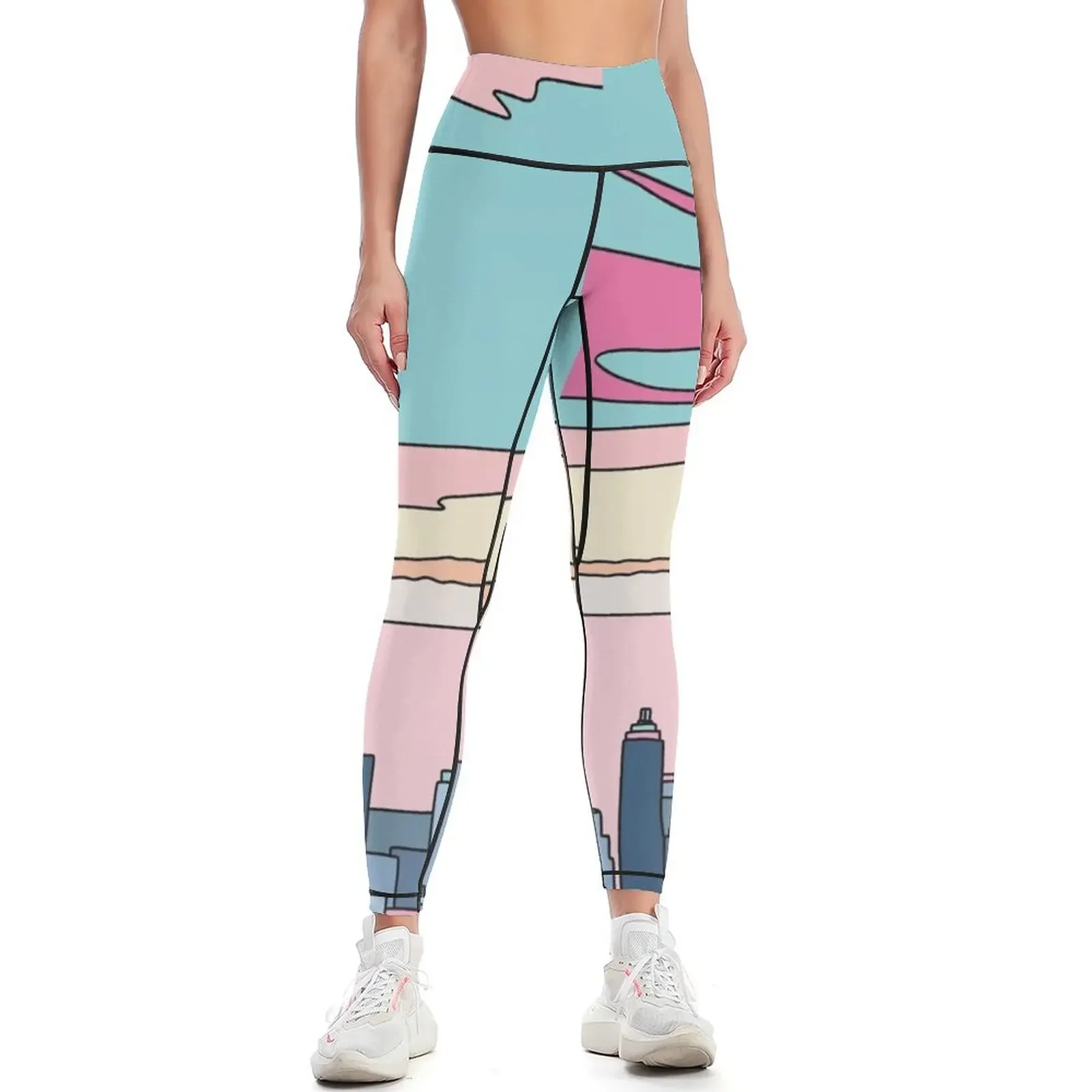 

City sunset by Elebea Leggings sportswear woman gym 2025 Women's fitness sport pants Womens Leggings