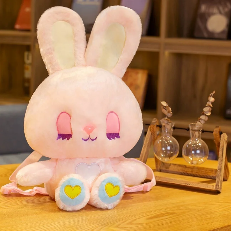 Rabbit Plush Backpack Kindergarten Cartoon School Bag Children\'s Coin Purse Fashion All-match Student Diagonal Bag