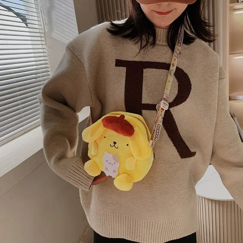 Sanrio kuromi saco de pelúcia kawaii minha melodia mensageiro sacos pudim cães crianças desenhos animados pingente sacos moda aniversários presentes novo