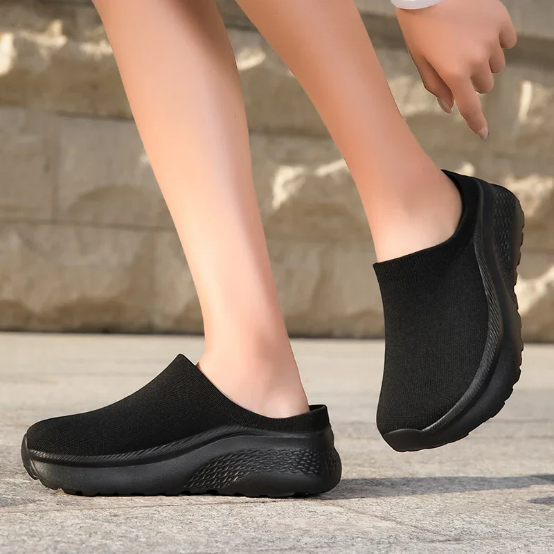 Wide Barefoot Women Slippers Sandals Breathable Mesh Thick Sole Flat Walking Shoes Home Slippers Couple Shoes Men Slippers view 3