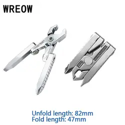 Multifunction Foldable Pliers Mini Stainless Steel Keychain Pocket Screwdriver portable Pliers cross screwdriver Hand tool