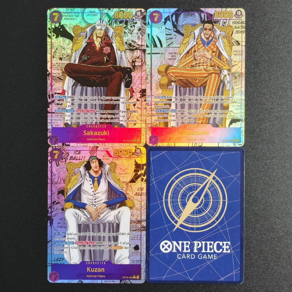 Image of 2026 Japanische One Piece OPCG DIY Textur-Folienkarten - Sakazuki Borsalino Kuzan Admirals Set - Premium Sammlerstück in Neuware-Qualität