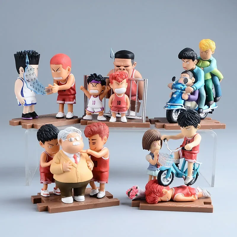 5pcs/set Anime Hanamichi Sakuragi Rukawa Kaede Miyagi Ryota Mitsui Hisashi Akagi Takenori PVC Figures Toys Brithday Gift for Kid