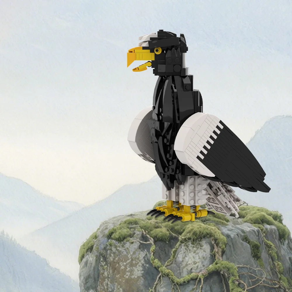 

MOC Steller's Sea Eagle Model Building Blocks DIY Design Eagle Air Raptor Animal Brick STEM Toy Adult Gift