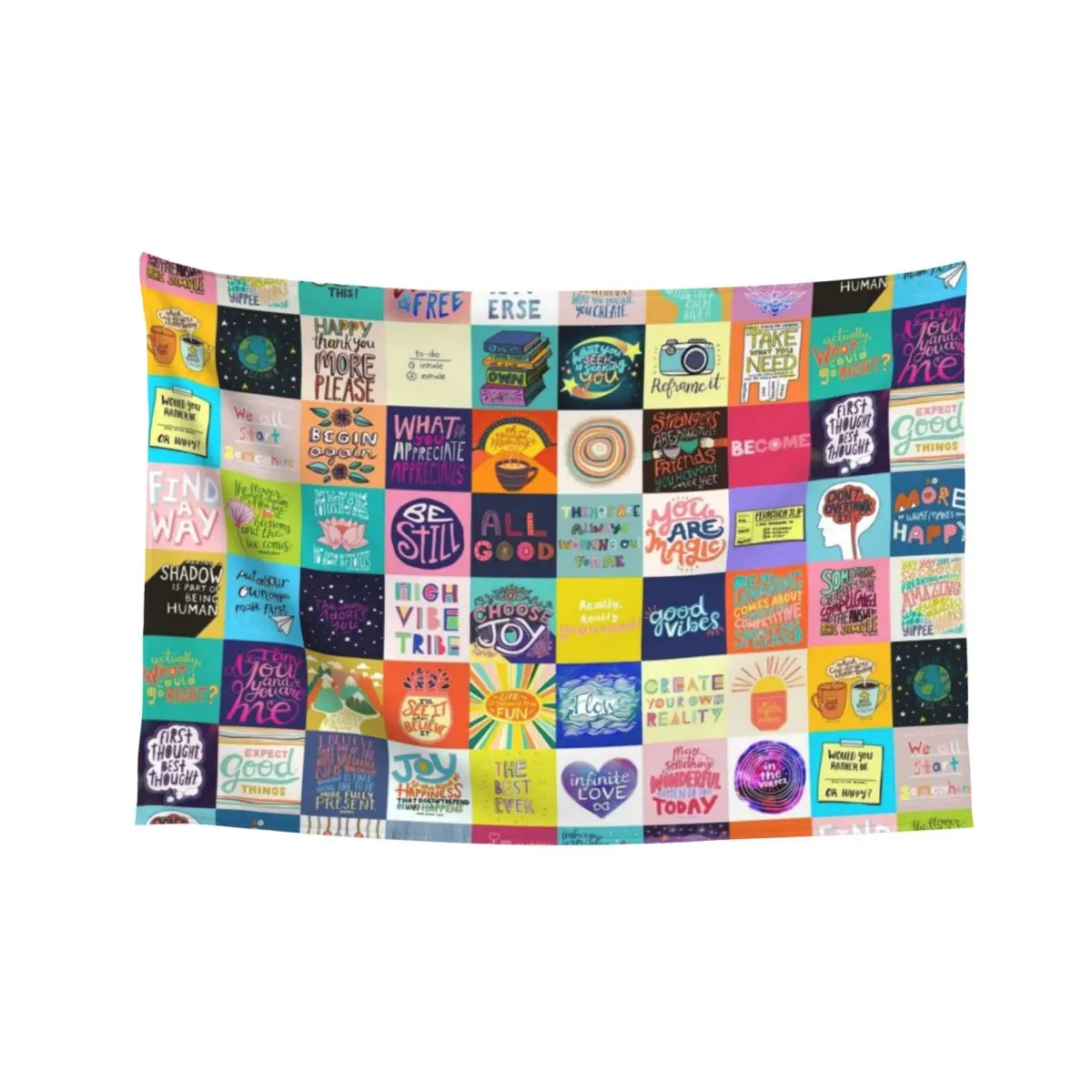 

Positivity Patchwork Tapestry Decorative Wall Mural Aesthetic Decoration Wallpapers Home Decor Tapestry