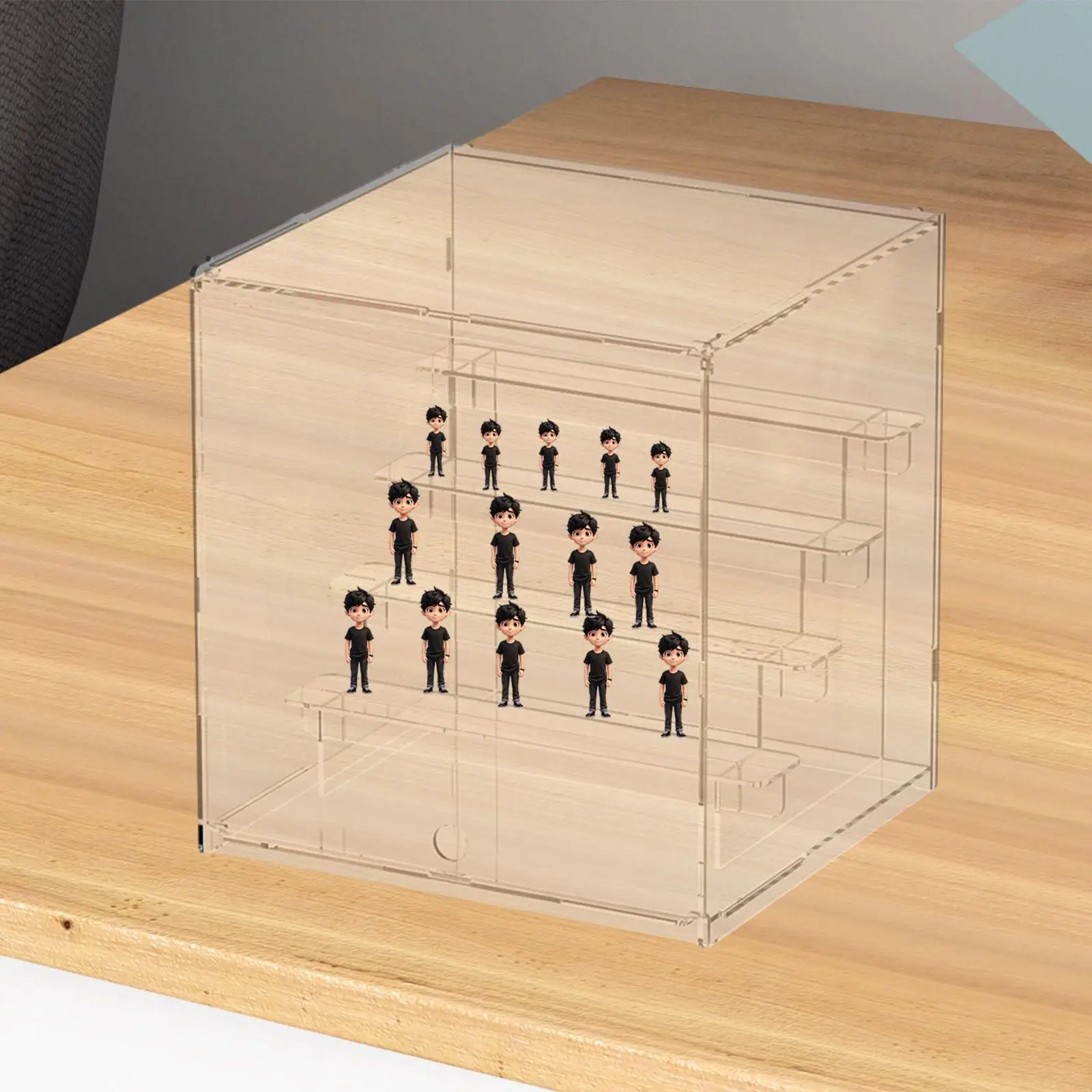 

Figures Display Stand with Shelf Clear Display Case for Bedroom Retail Shop