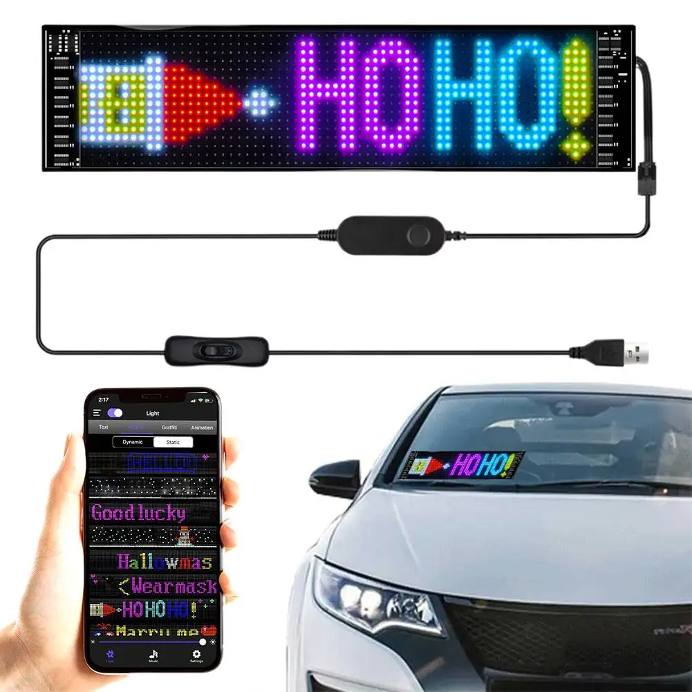 Rgb Led Car Signs Digital Sign Bluetooth App Led Modules Scrolling Sign, Diy Led Programmable 7x17cm 5v Plate Control N2q8