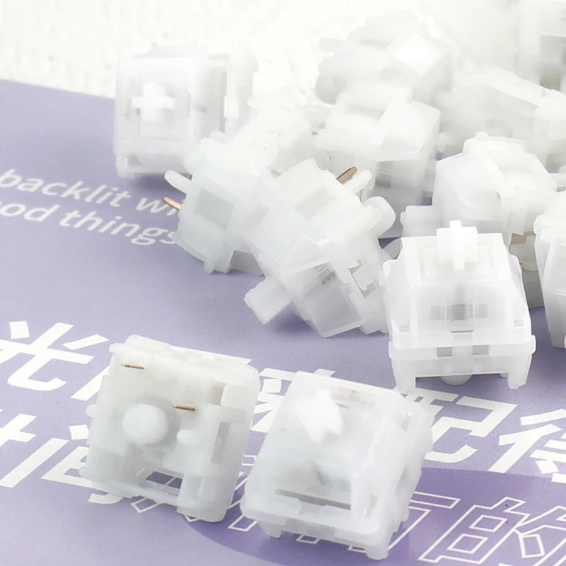Phynikeys HMX First Encounter Switch Linear RGB 42g 5Pin PA POM PA66 Switch HiFi Smooth Mechanical Keyboard Custom Gaming Switch