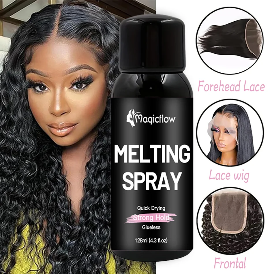 128 مل / 4.3 أوقية رذاذ ذوبان الدانتيل الطبيعي - رذاذ ربط قوي بدون صمغ للشعر المستعار | لاصق للشعر سريع الجفاف #3