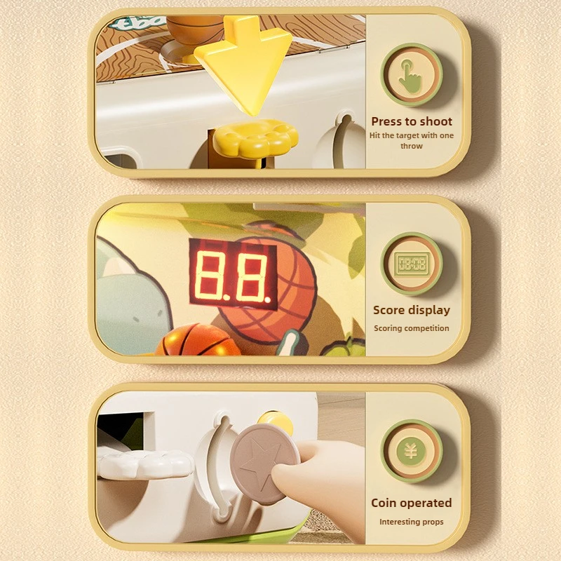 Giocattoli per macchine da basket con palline per bambini Gioco a gettoni Tiro Macchina da gioco per flipper Giocattolo natalizio interattivo da tavolo per bambini
