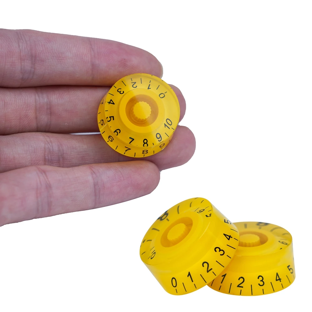 4 Stück Gitarren-Lautstärkeregler, Top-Hat-Knöpfe, Geschwindigkeits- und Tonpedal-Regler für E-Gitarre und Bass, 29 Farben – Detail 40