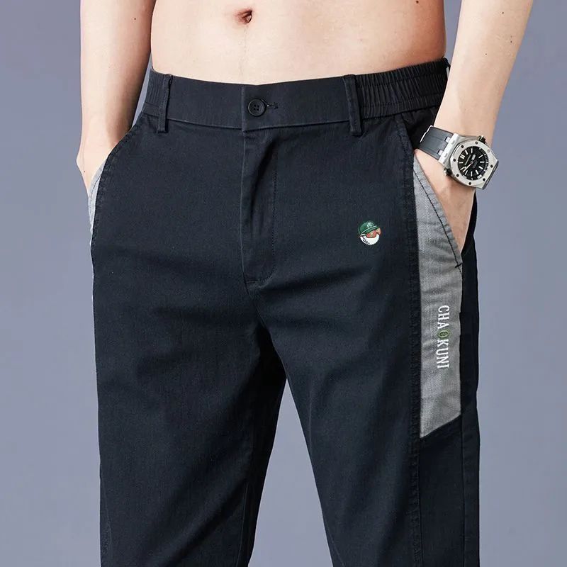 Business Casual Pants Men's Golf Wear 2025 Spring New Korean Golf Pants Fashion Elastic Force Straight Pants Men Golf Clothing말본