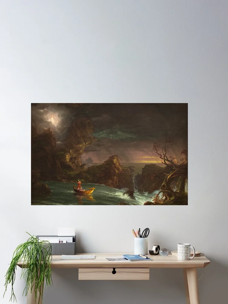 

Thomas Cole The Voyage of Life: Manhood, Art Print Canvas Poster, Living Room Decor, Home Wall Picture