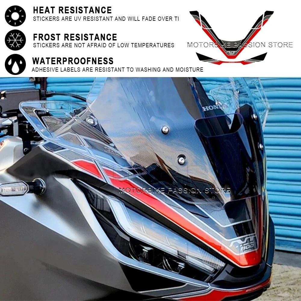 3D Resin Sticker Motorcycle Front Protector Sticker Front Decorative Decal Accessories For Honda NT1100 NT 1100 2022 2023