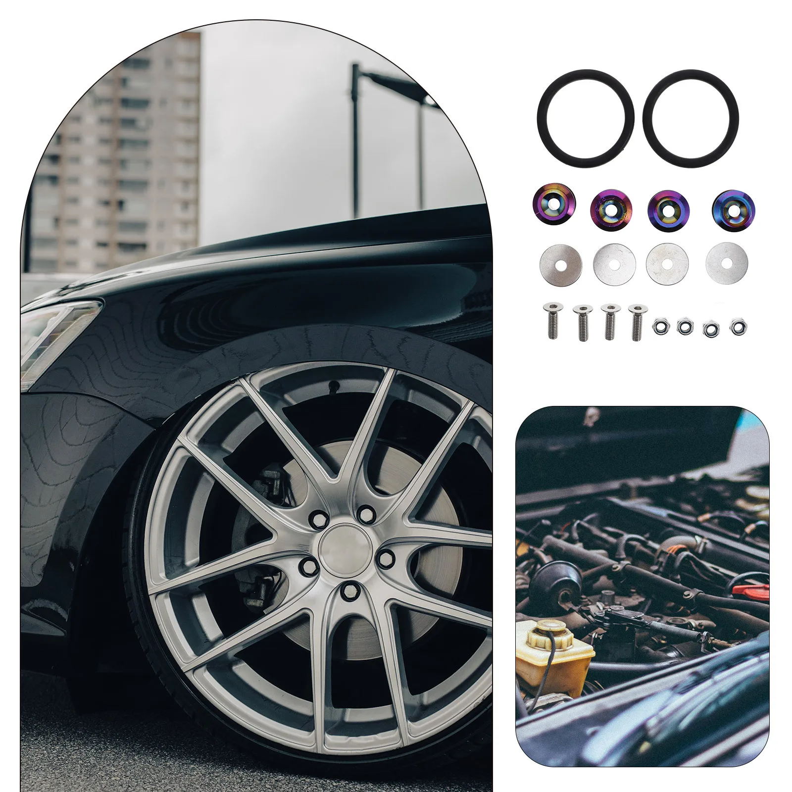 

1Set Front Rear Bumper Quick Release Fasteners Kit Reinforcement Washers Bolts Automotive Bumper Trunk Hatch Repair