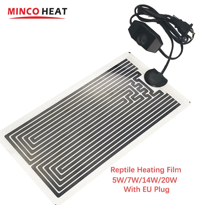 Electric Floor Heating Film Mat For Reptile Amphibians Animal Using Heating Film 5W/7W/14W/20W Water Proof Heating Mat MINCO