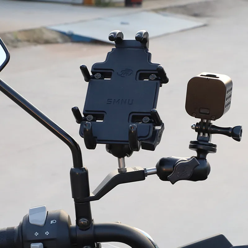 더블 볼 헤드 네비게이션 장착 브래킷, 램 브래킷, 휴대폰 브래킷용 백미러 베이스, 1 인치