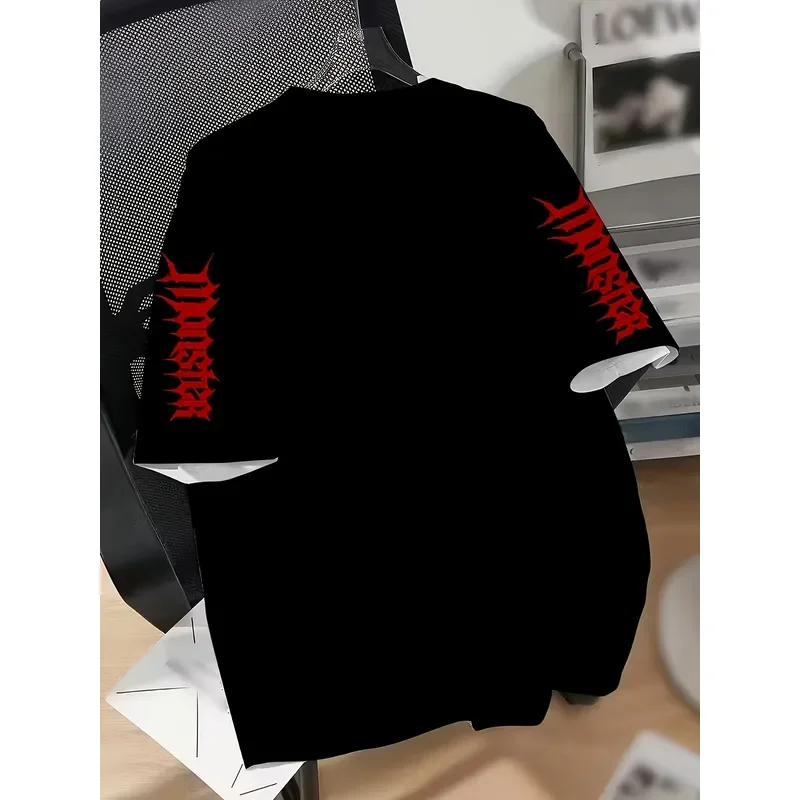 Men Gothic T Shirt Flame Skull Print Tee 2026 Trendy Casual Top for Friends Gathering Daily Leisure Outdoor Sports Fashion