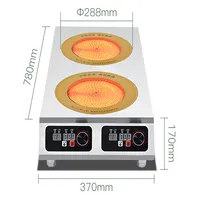 Commercial Induction Cooker Two-head High-power Claypot Stove 3500W Induction Cooker Double-head 2-eye Flat Induction Cooktop