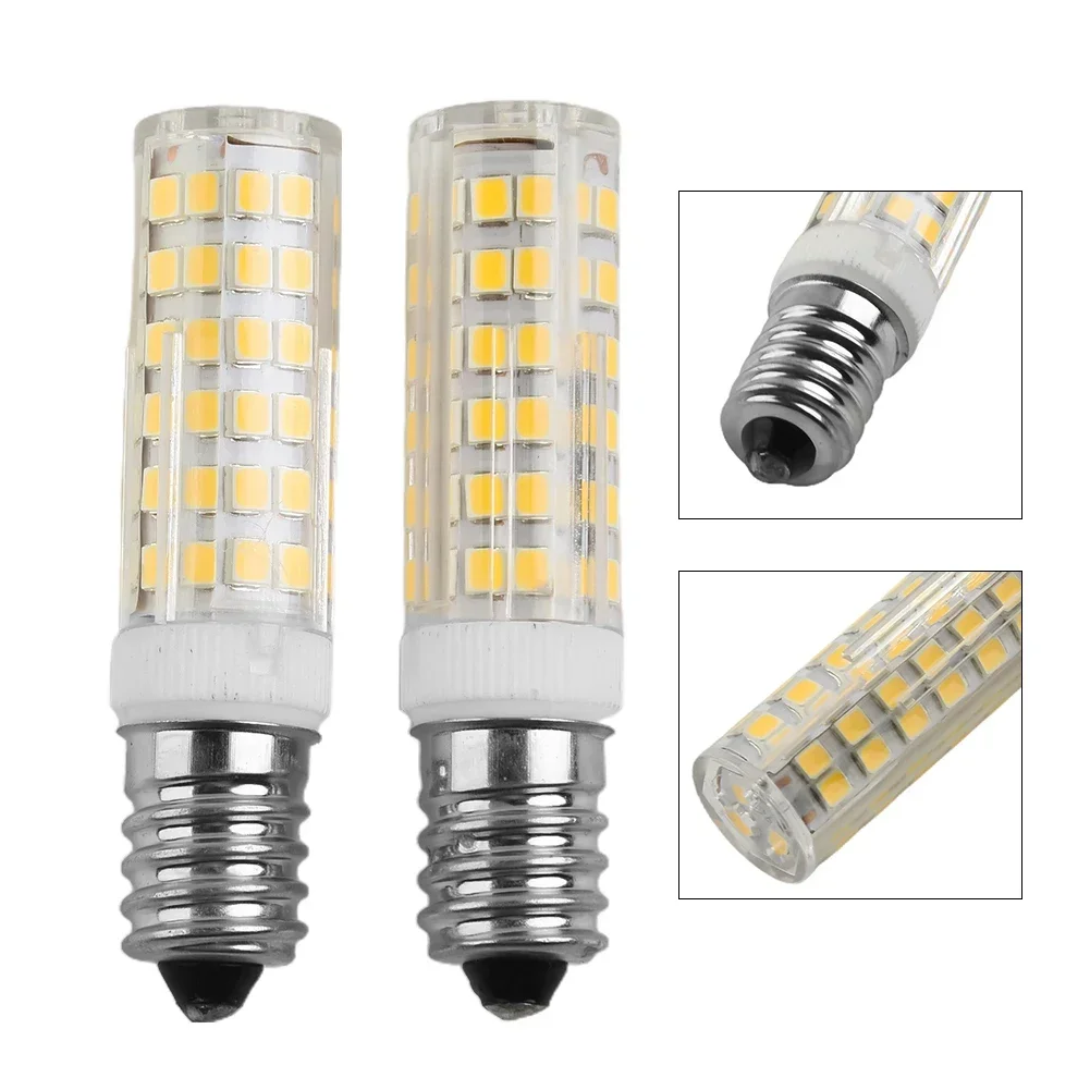 2pcs E14 LED Light Bulb Lamp For Kitchen Range Hood Chimmey Fridge Cooker Bright Ceramic + Acrylic Cooker Light Corn Bulb