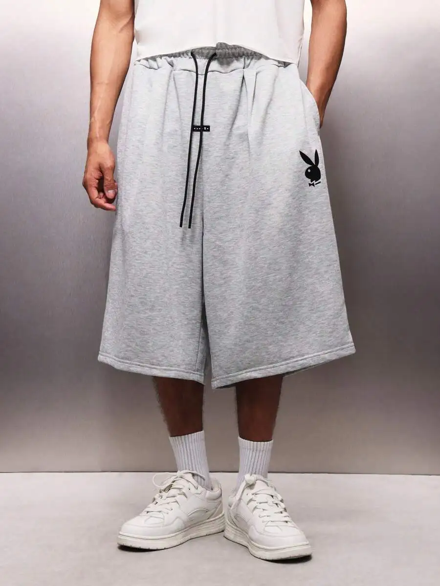 

Jersey Pull-On Shorts With Elastic Drawstring Waist, Side Pockets, Below-Knee Loose Casual Summer Jorts